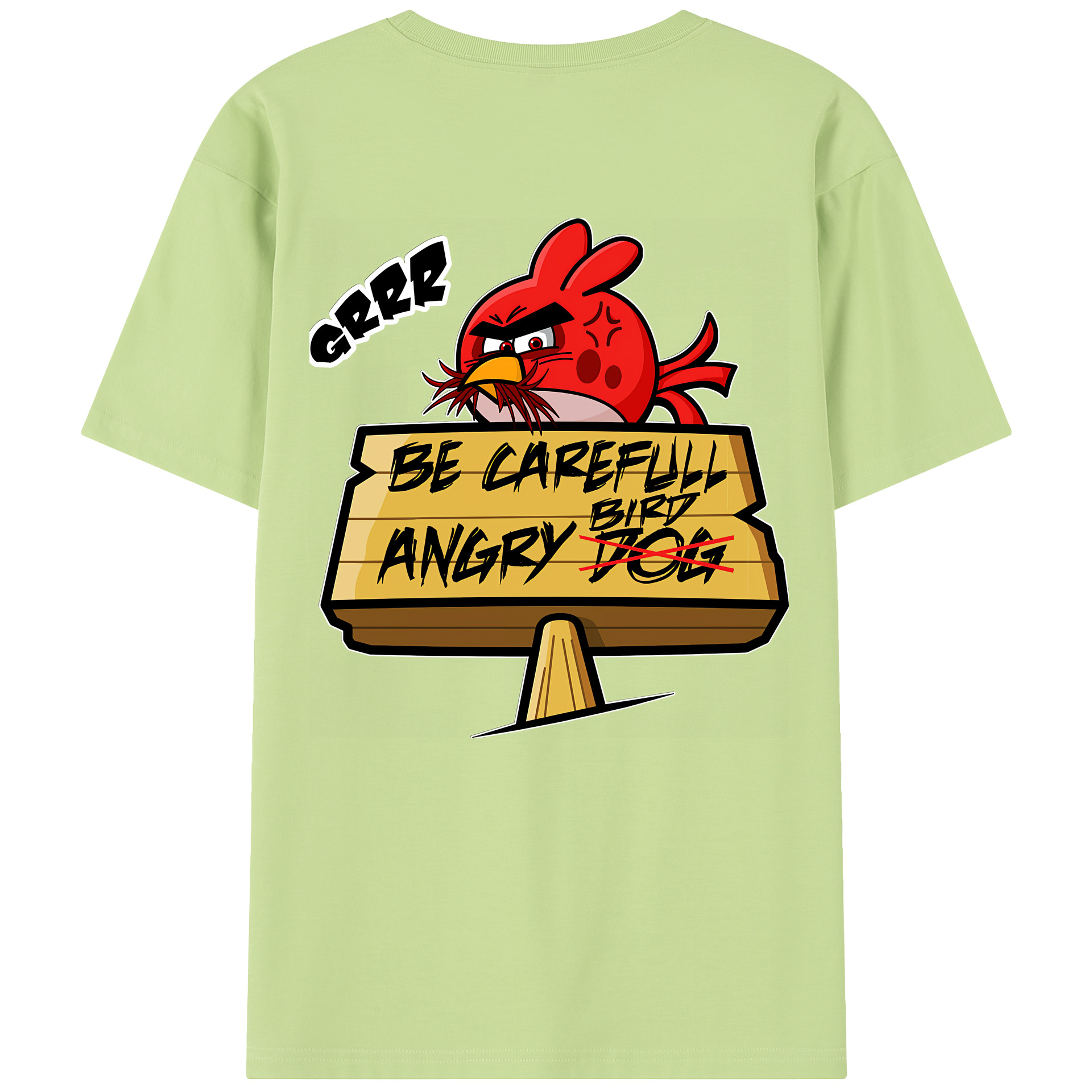 （画像用） Angry Birds アングリーバード 綿100％半袖Tシャツ（背面プリント）
